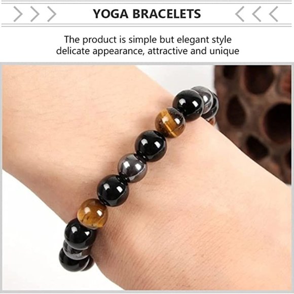Natural Gemstone Bracelet Tiger Eye Hematite Beads 8mm Healing Stress Un… - Picture 4 of 6